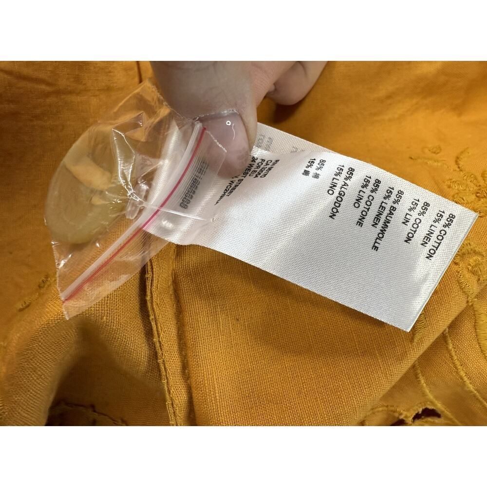 Free People Mustard Embroidered Trench Coat size s - Picture 9 of 11